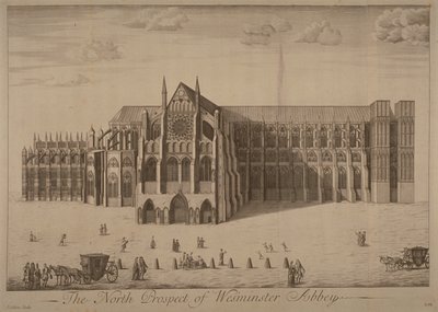 Uitzicht op Westminster Abbey vanuit het noorden, ca. 1700 door John Collins